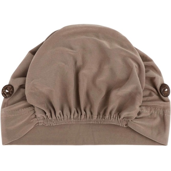 Bundle of womens Beanie Cap Elastic Sleeping Hat Button Headwrap - Picture 4 of 4